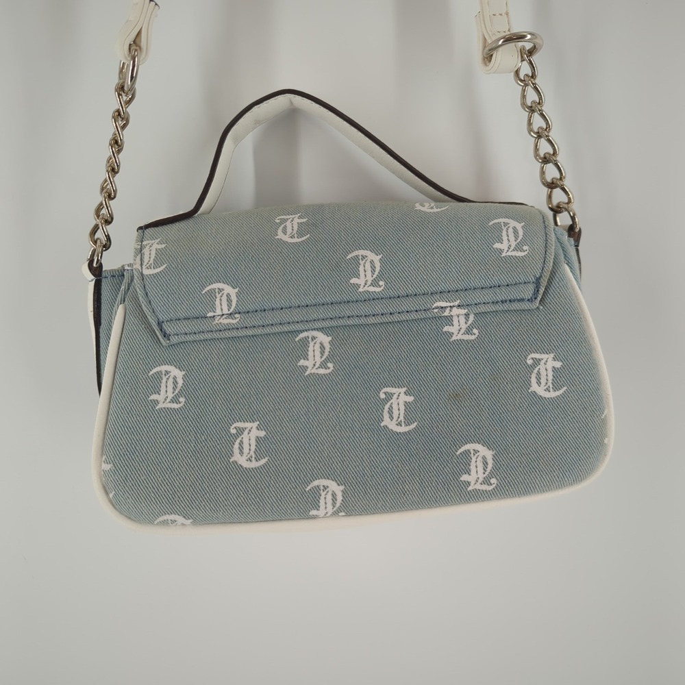 Juicy Couture‎ Denim White Made You Look Fashion Flap Crossbody Bag - Picture 3 of 5